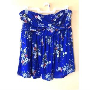 Torrid Women’s Strapless Blue Floral Top